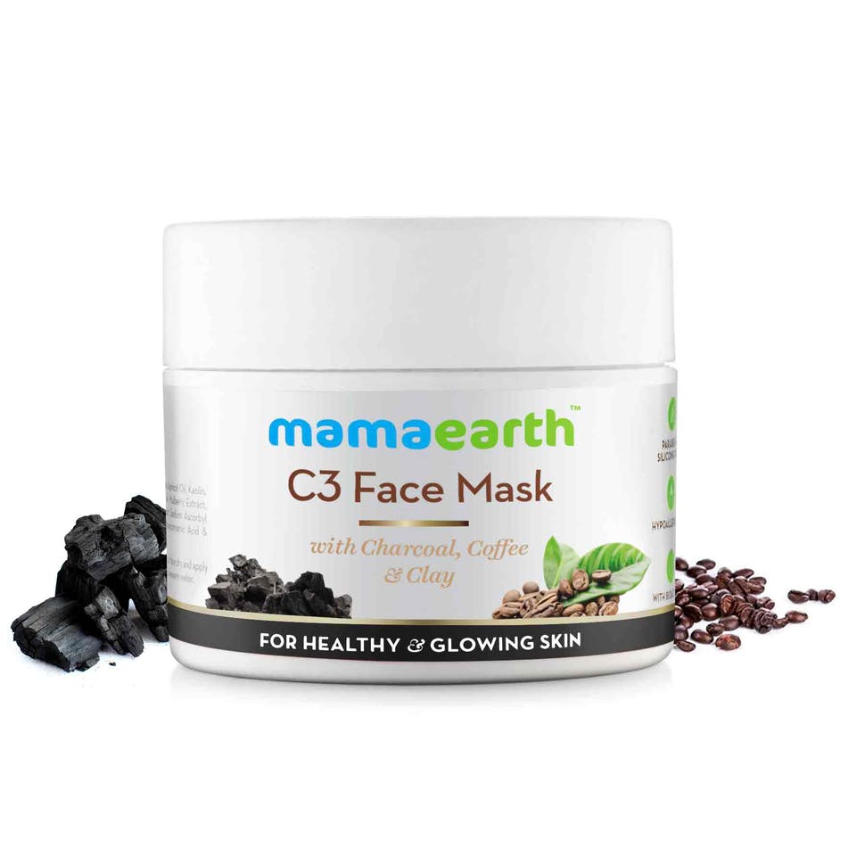 Mamaearth C3 Face Mask for Healthy and Glowing Skin (Charcoal, Coffee & Clay) (100 ml)