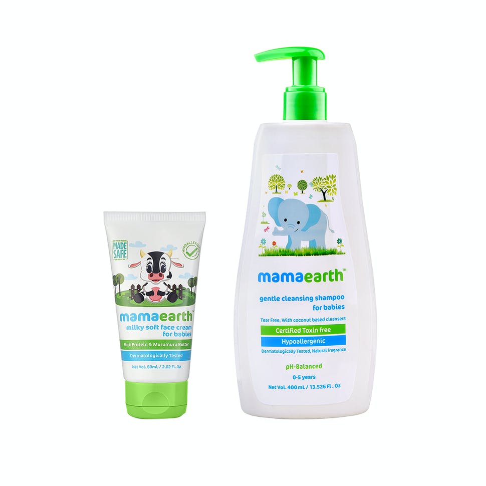 Mamaearth Milky Soft Face Cream 60ml + Gentle Cleansing Shampoo 400ml