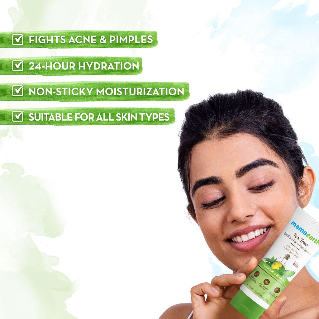 Mamaearth Tea Tree Oil-Free Moisturizer For Face For Oily Skin with Tea Tree & Salicylic Acid for Acne & Pimples