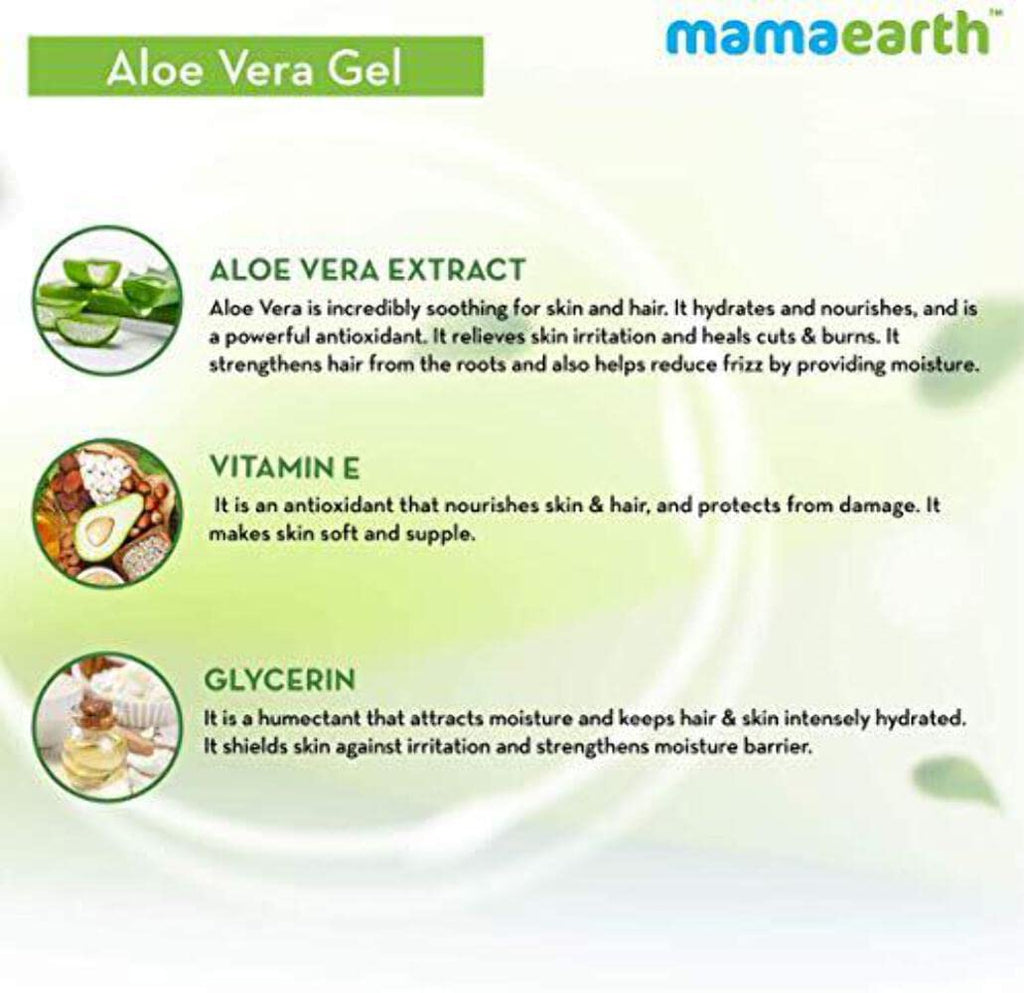 Mamaearth Aloe Vera Gel With Pure Aloe Vera & Vitamin E For Skin and Hair - 300 ml