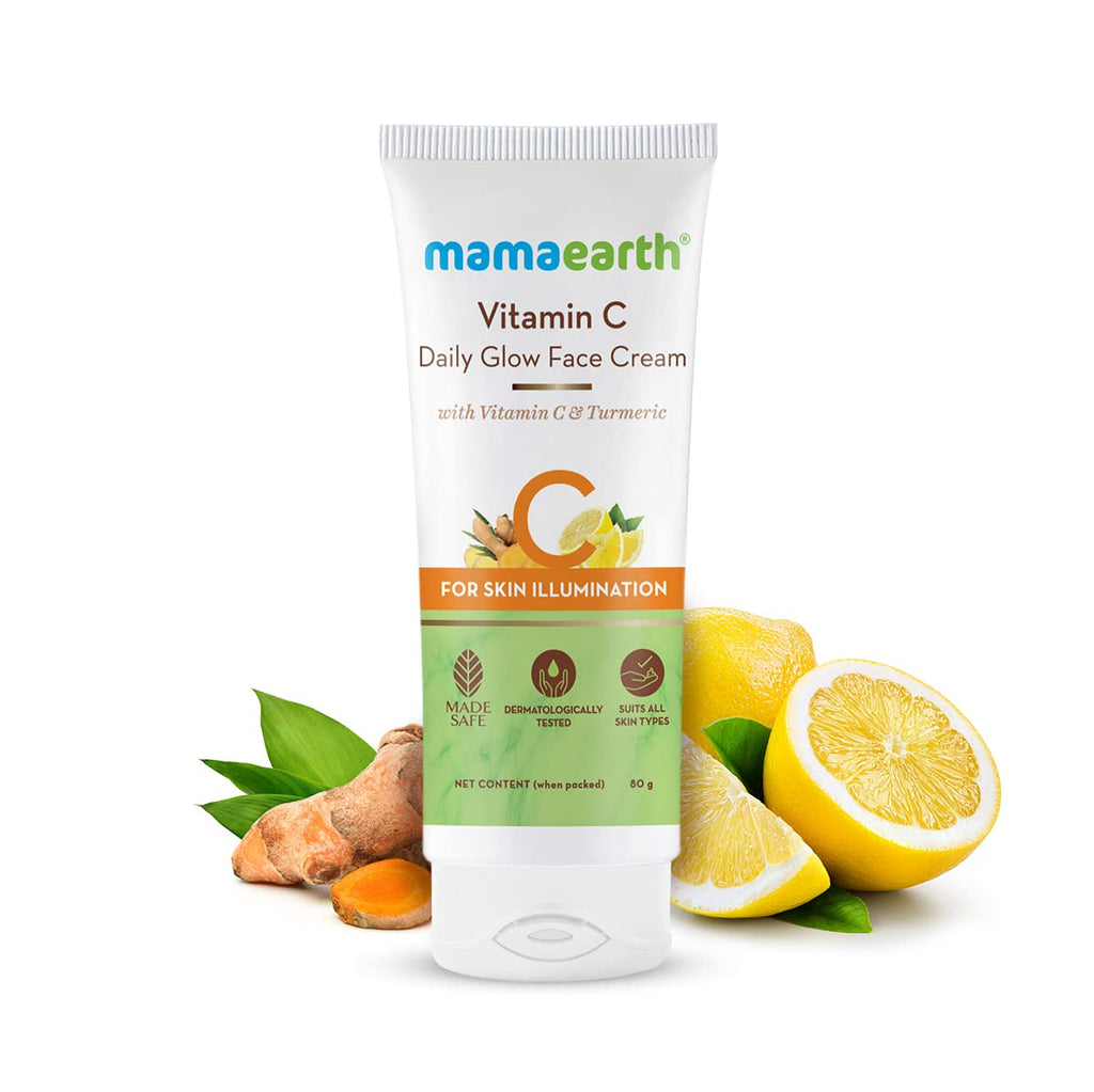 Mamaearth Vitamin C Daily Glow Face Cream With Vitamin C & Turmeric for Skin Illumination - 80 gms