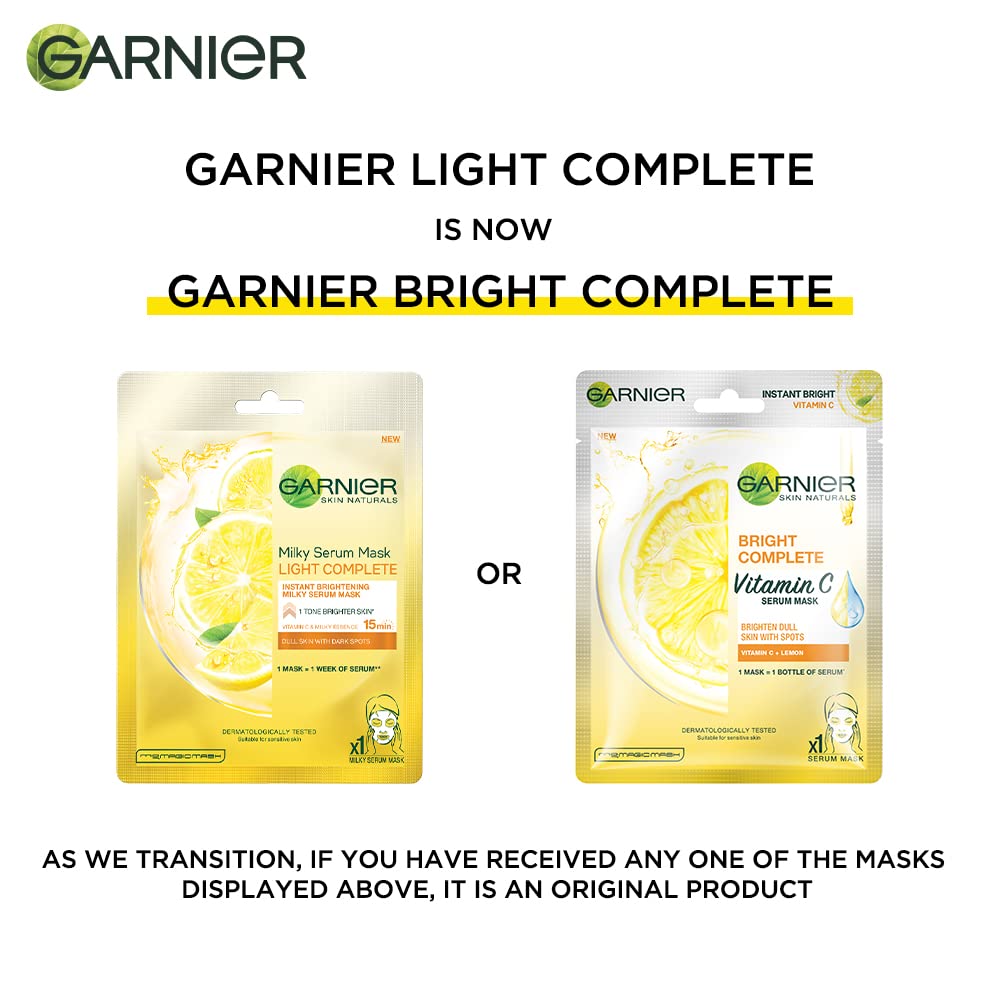 Garnier Skin Naturals Bright Complete Vitamin C Serum Sheet Mask - 28 gms