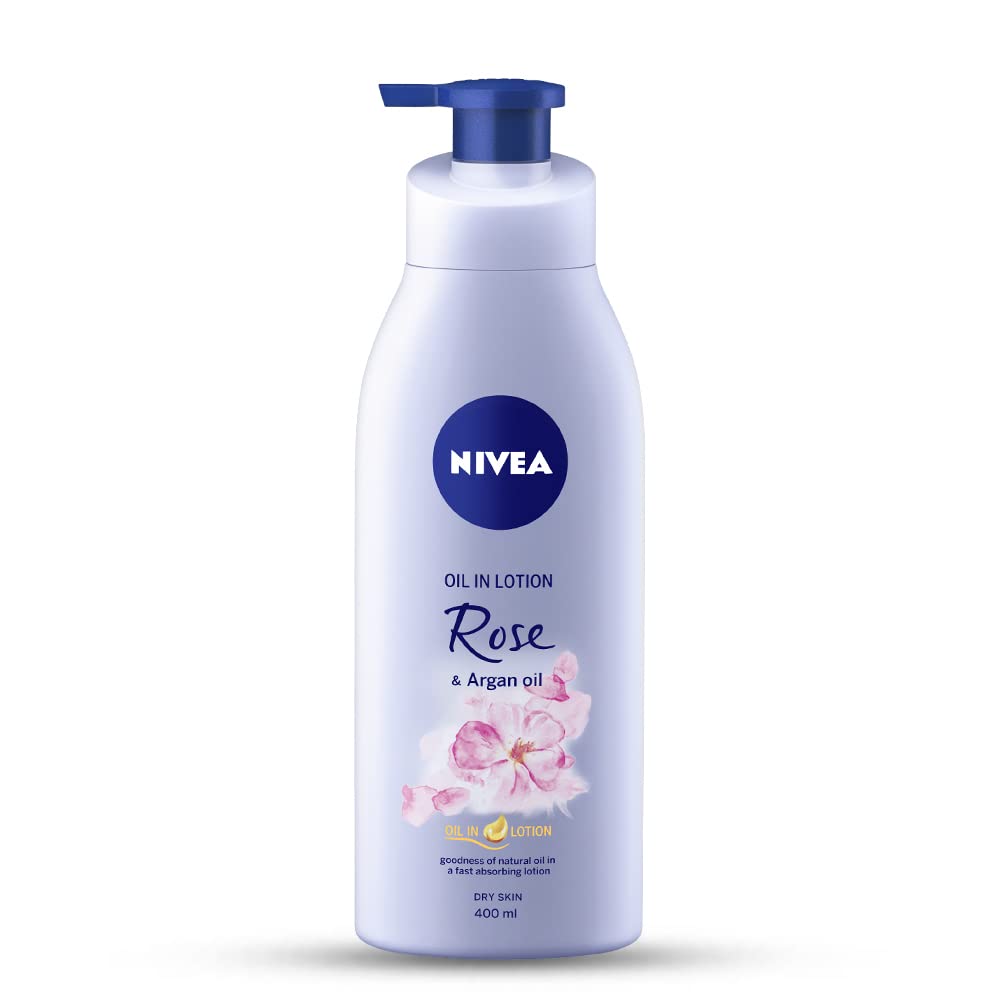 NIVEA Body Lotion for Dry Skin, Rose & Argan Oil