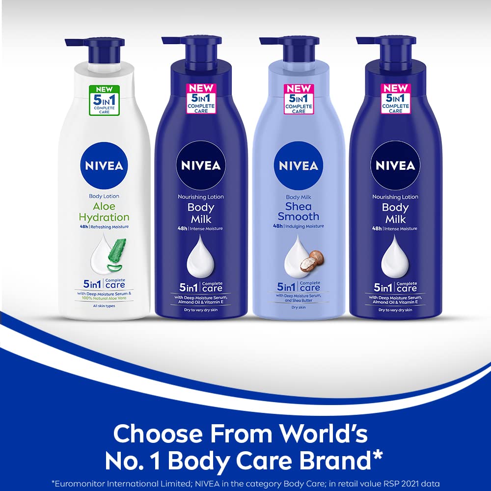 NIVEA Body Lotion for Very Dry Skin, Almond Oil & Vitamin E, For Men & Women