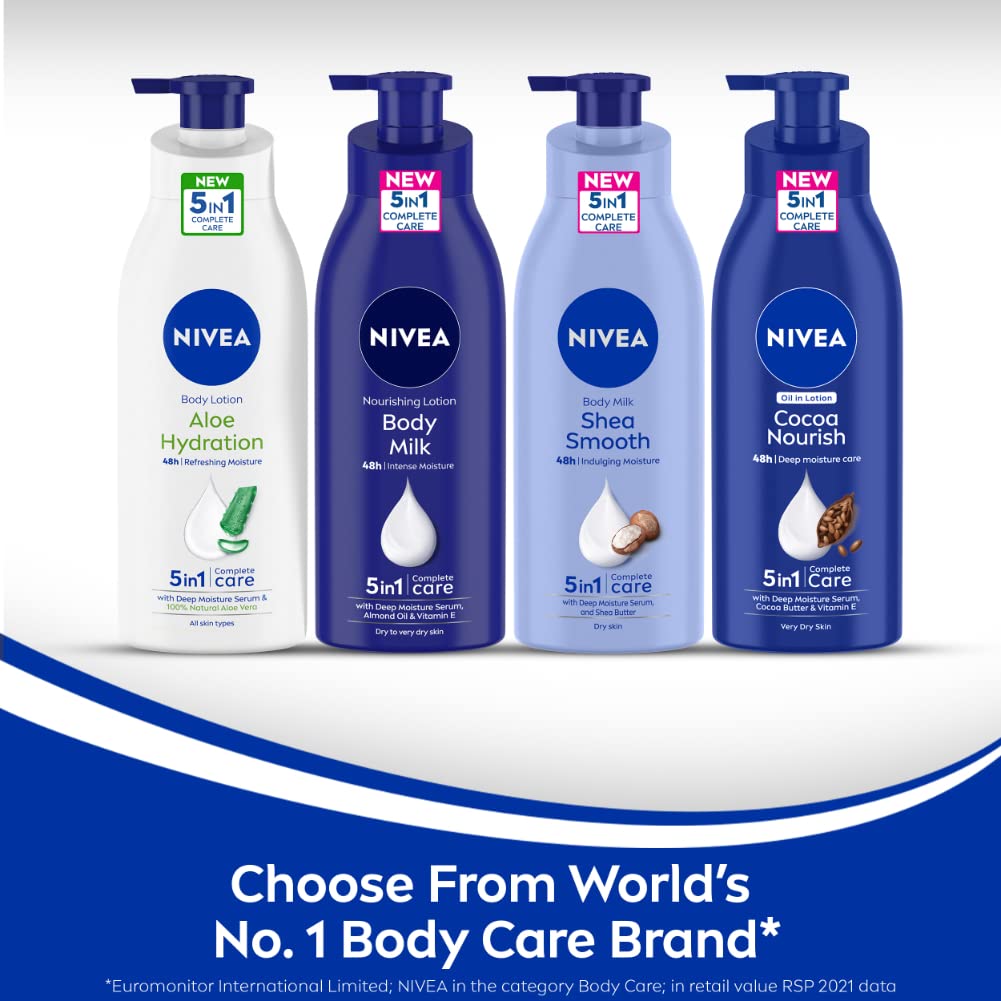 NIVEA Body Lotion for Very Dry Skin, Cocoa Nourish, with Coconut Oil & Cocoa Butter