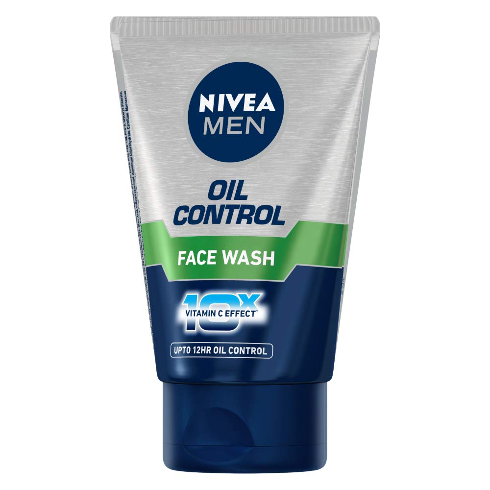 NIVEA Men Face Wash for Oily Skin, Oil Control for 12hr Oil Control with 10x Vitamin C Effect, 100 gms