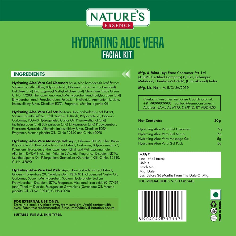 Nature's Essence Aloe Vera Facial Kit, Single use - 20 gms