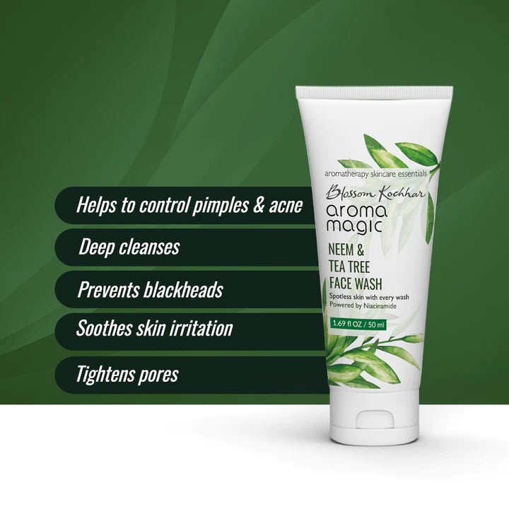 Aroma Magic Neem & Tea Tree Face Wash - For Acne Control (Oily Skin) - 100 ml