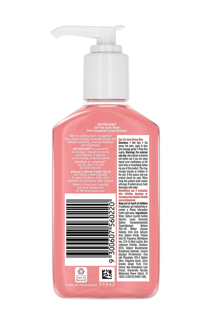 Neutrogena Oil Free Acne Wash Pink-Grape Fruit Cleanser - 175 ml