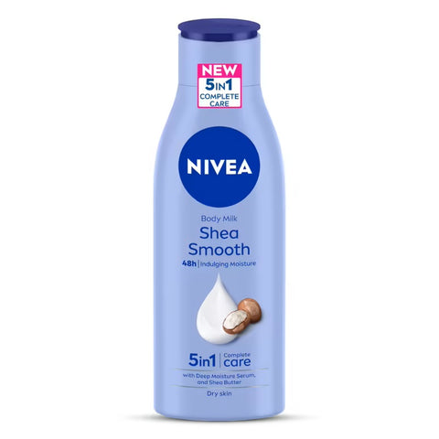nivea body lotion for dry skin, shea smooth, with shea butter