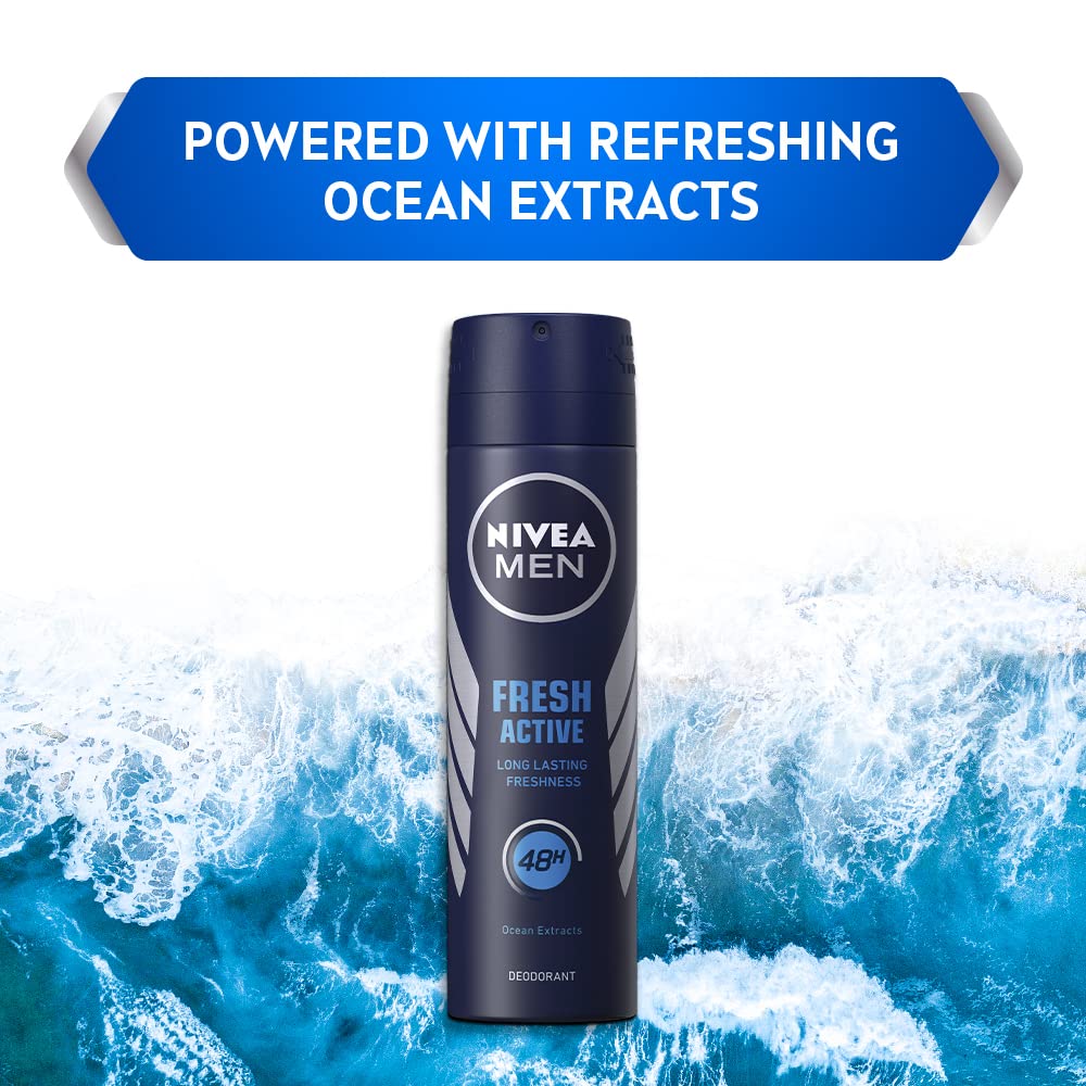 Nivea Men Fresh Active Deodorant - 48hrs Long lasting Freshness - 150 ml