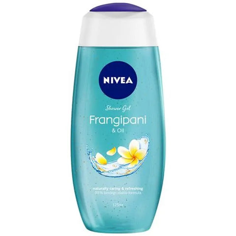 nivea frangipani & oil shower gel, with refreshing scent of frangipani flower