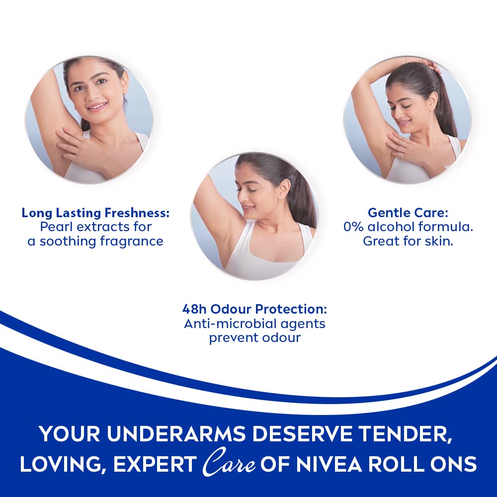 Nivea Women Pearl & Beauty Deodorant Roll On - 48hrs Protection - 50 ml