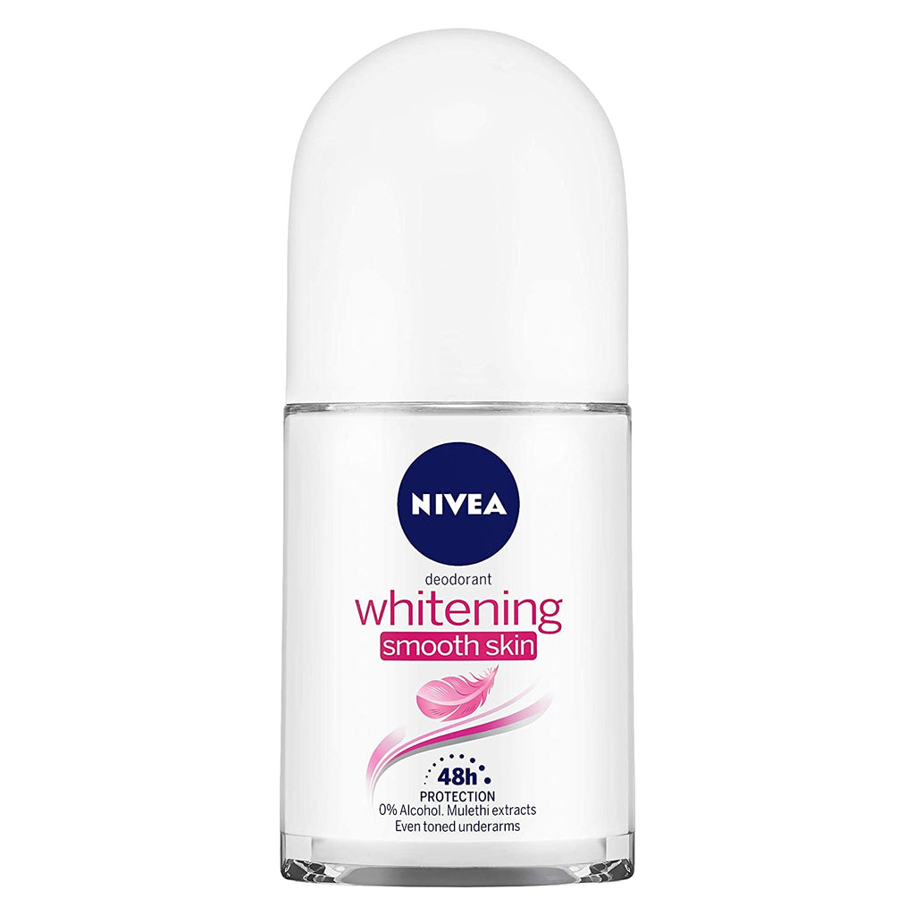 Nivea Women Whitening Smooth Skin Deodorant Roll On - for 48hrs Protection - 50 ml
