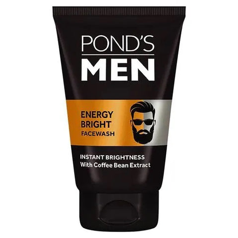 ponds men energy bright anti-dullness facewash with coffee bean (100 gm)