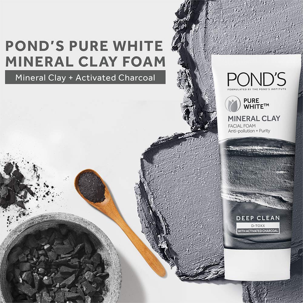 Ponds Mineral Clay Activated Charcoal Oil Free Glow & Face Wash