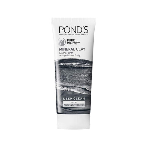 ponds mineral clay activated charcoal oil free glow & face wash