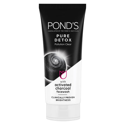 ponds pure anti-pollution face wash with activated charcoal