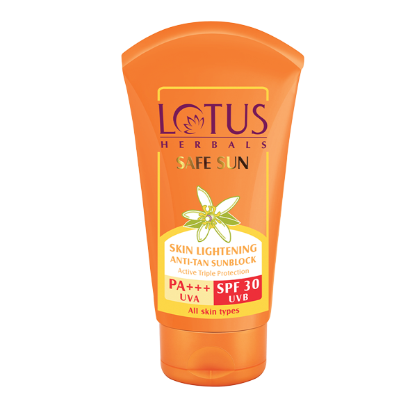 Lotus Herbels Safe Sun Skin Lightening Anti-Tan Sunblock SPF 30 PA+++