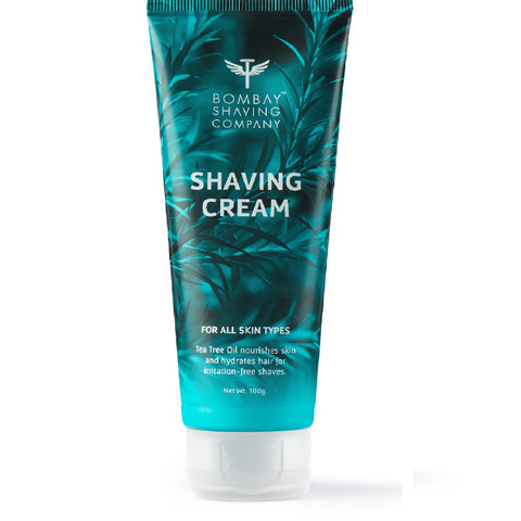 bombay shaving company shaving cream with tea tree oil, aloe vera and menthol extracts