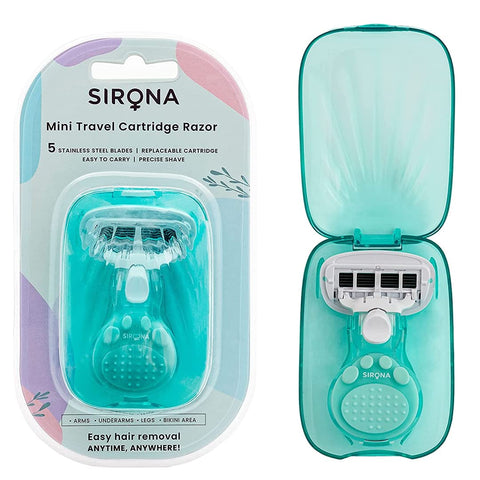 sirona 5 blade mini travel cartridge hair removal razor for women – 1 pcs