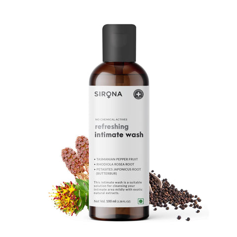 sirona natural ph balanced intimate wash with 5 magical herbs & no chemical actives for men and women