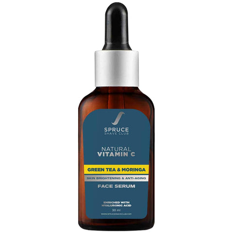 spruce shave club vitamin c serum with hyaluronic acid & niacinamide for skin brightening - 30 ml