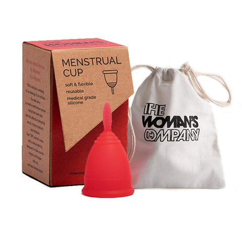 the woman's company reusable soft menstrual cup for women with pouch - large