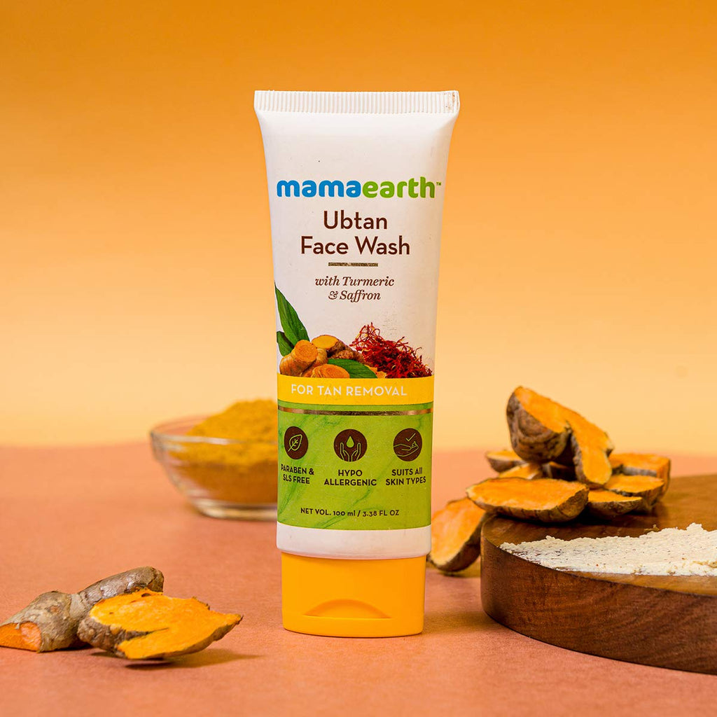 Mamaearth Ubtan Face Wash with Turmeric & Saffron for Tan Removal