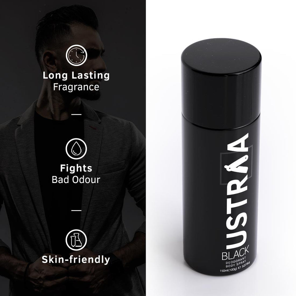 Ustraa BLACK Deodorant Body Spray ( Pack of 2 )