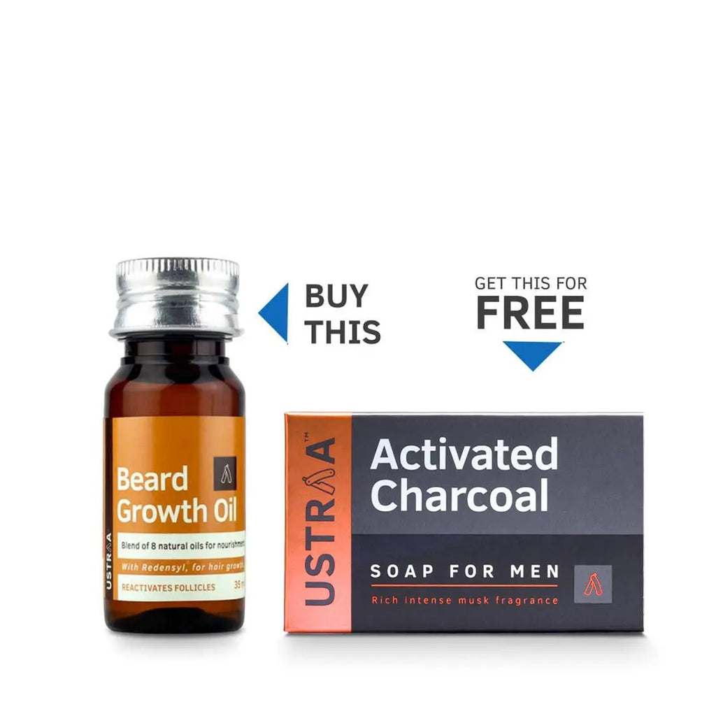 Ustraa Beard Growth Oil with 2 Deo Soaps Free - 35 ml
