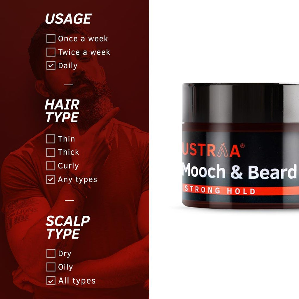 Ustraa Beard & Mooch Wax - Strong Hold - 50 gms