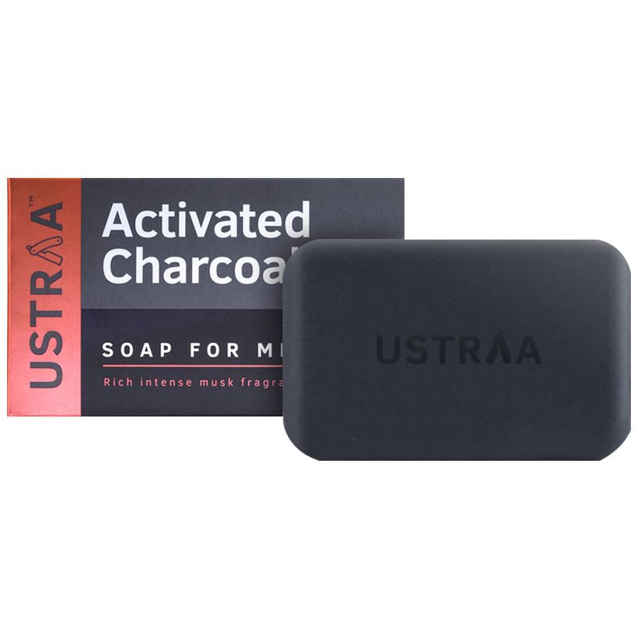 Ustraa Deo Soap For Men with Activated Charcoal - 100 gms