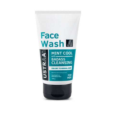 ustraa face wash - dry skin (mint cool) - 100 gms