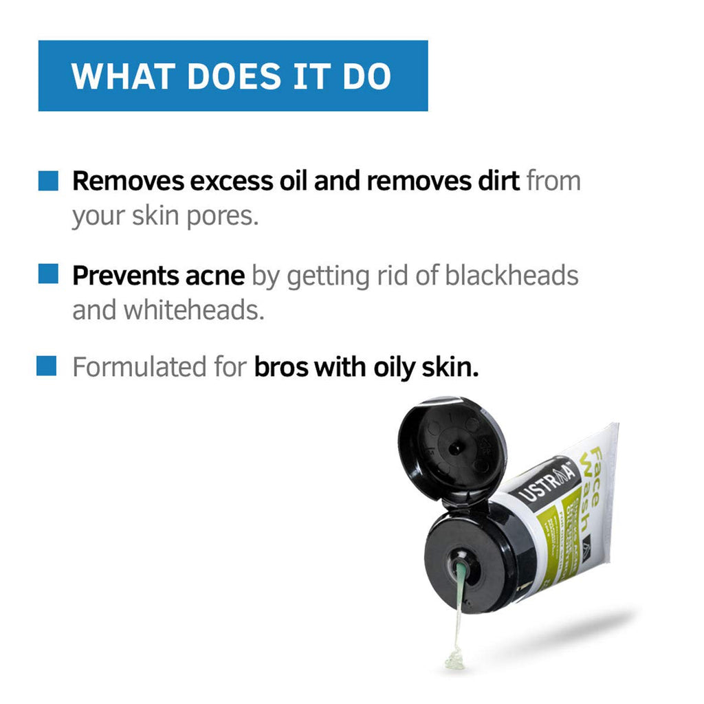 Ustraa Face Wash - Oily Skin (Checks Acne & Oil Control) - 100 gms