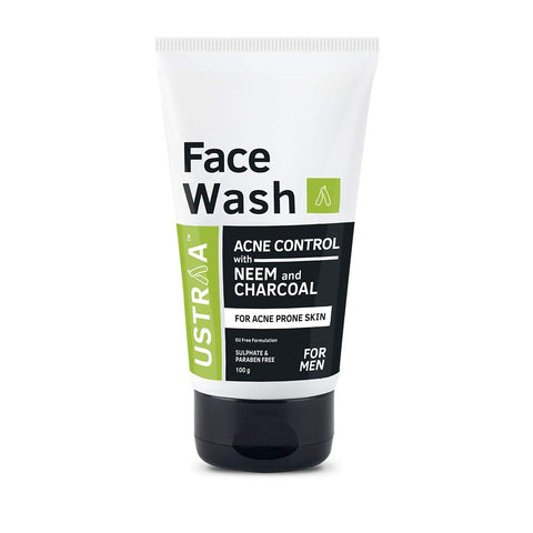 ustraa face wash acne control - with neem & charcoal
