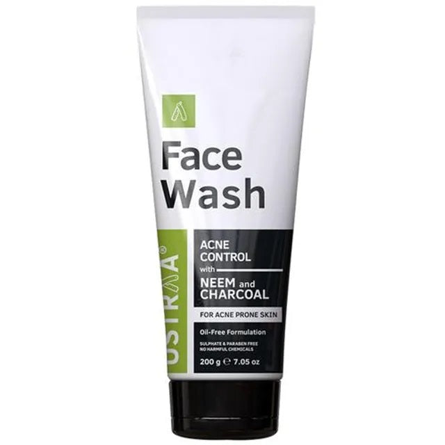 Ustraa Face Wash Acne Control - With Neem & Charcoal - 100 gms