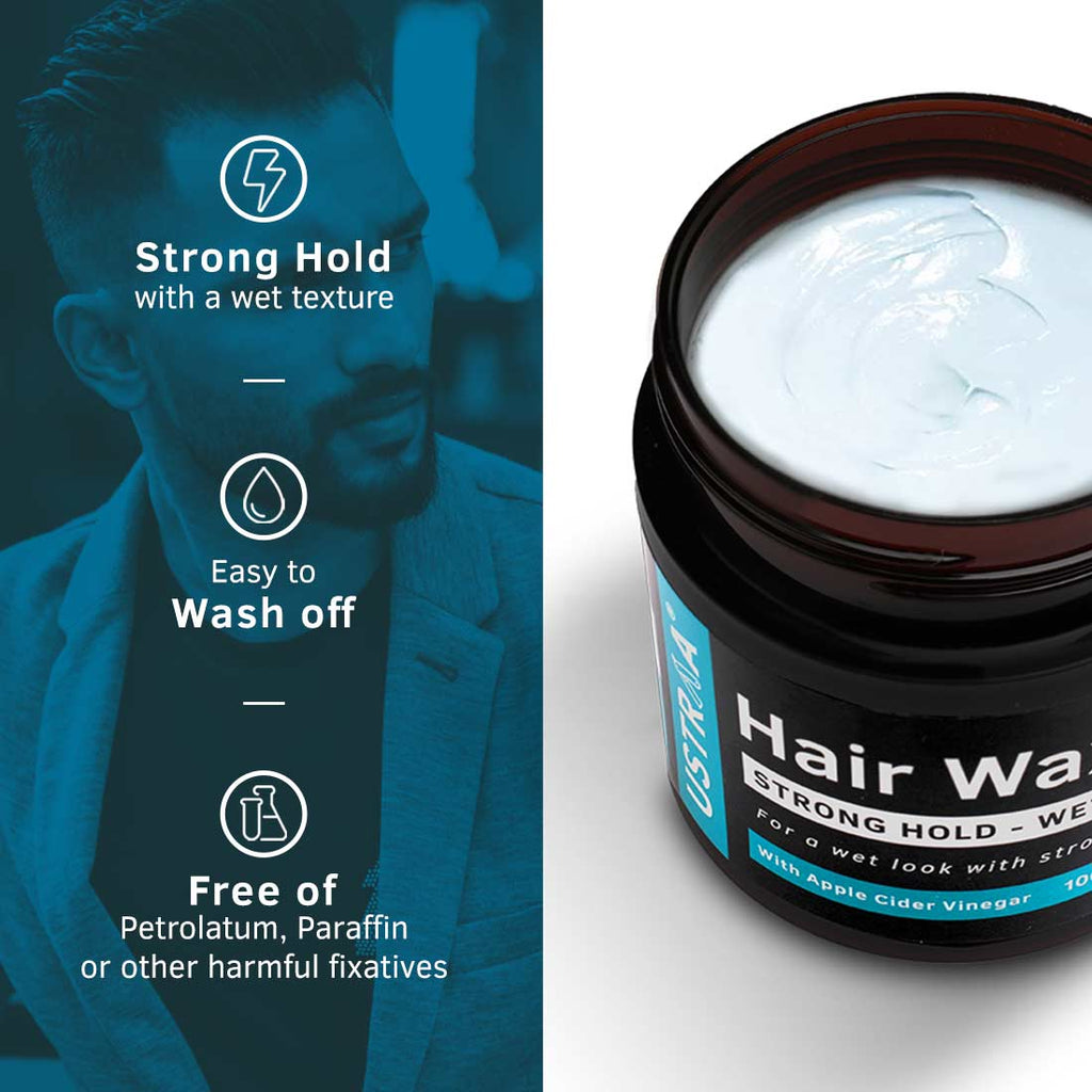 Ustraa Hair Wax - Strong Hold, Wet Look 