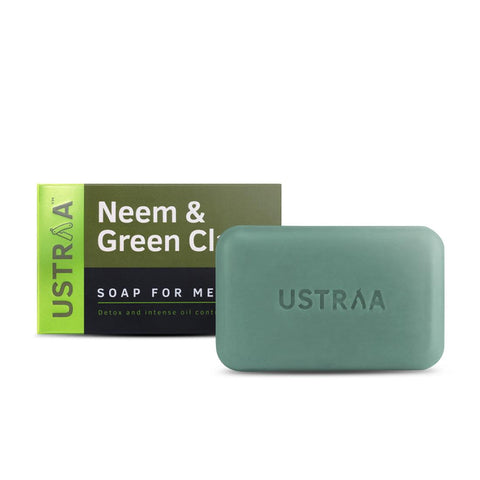 ustraa neem & green clay soap - 100 gms