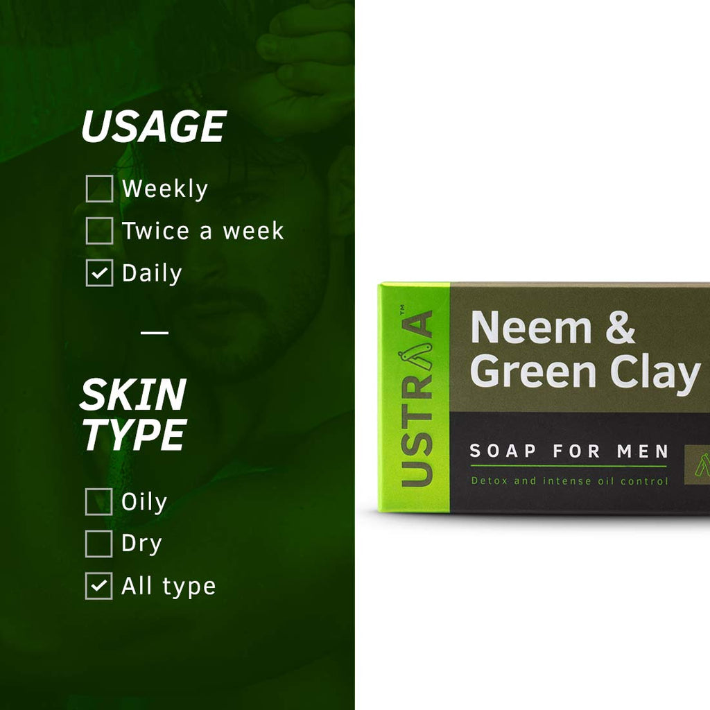 Ustraa Neem & Green Clay Soap - 100 gms