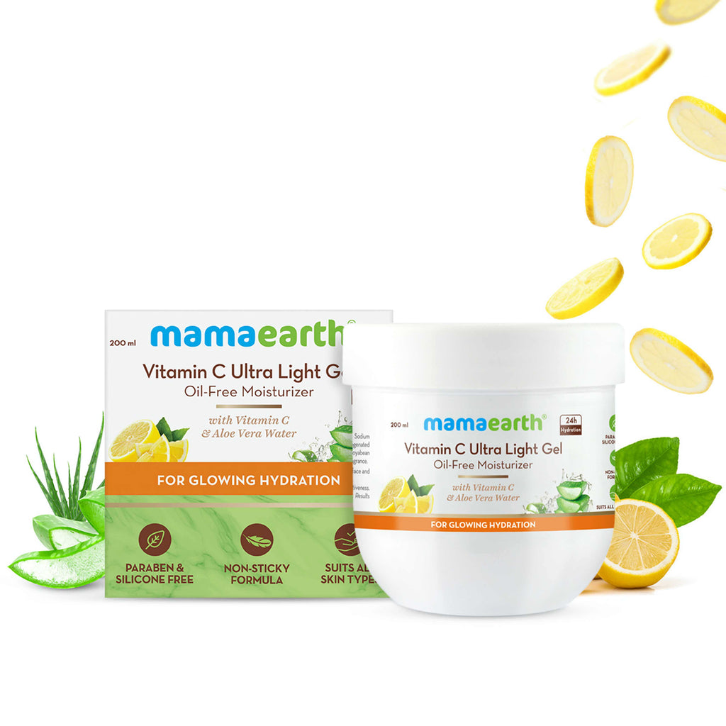 Mamaearth Vitamin C Ultra Light Gel Oil-Free Moisturizer with Vitamin C and Aloe Vera Water for Glowing Hydration