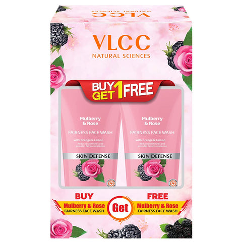 vlcc mulberry & rose face wash (buy 1 get 1) - 150 ml each