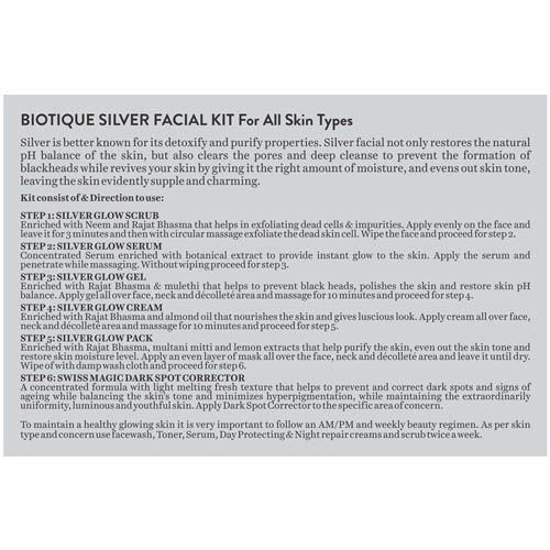Biotique Silver Clear Bright Skin Facial Kit - 65 gms