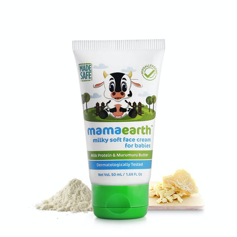 mamaearth milky soft face cream with murumuru butter for babies (60 ml)
