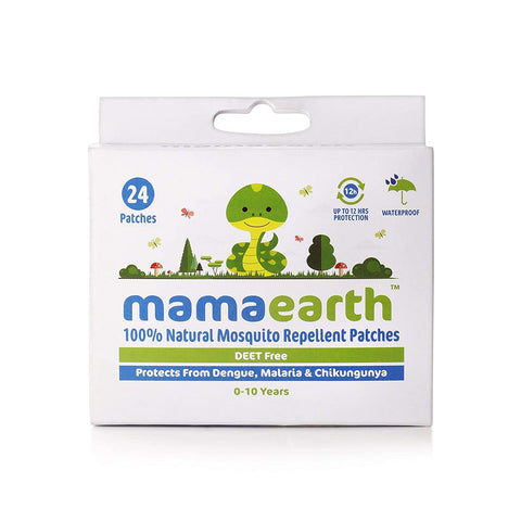 mamaearth natural repellent mosquito patches for babies with 12 hour protection - 24 pcs